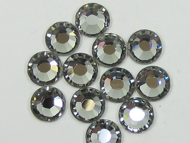 12 pcs. 34ss BLACK DIAMOND HOTFIX European Rhinestones